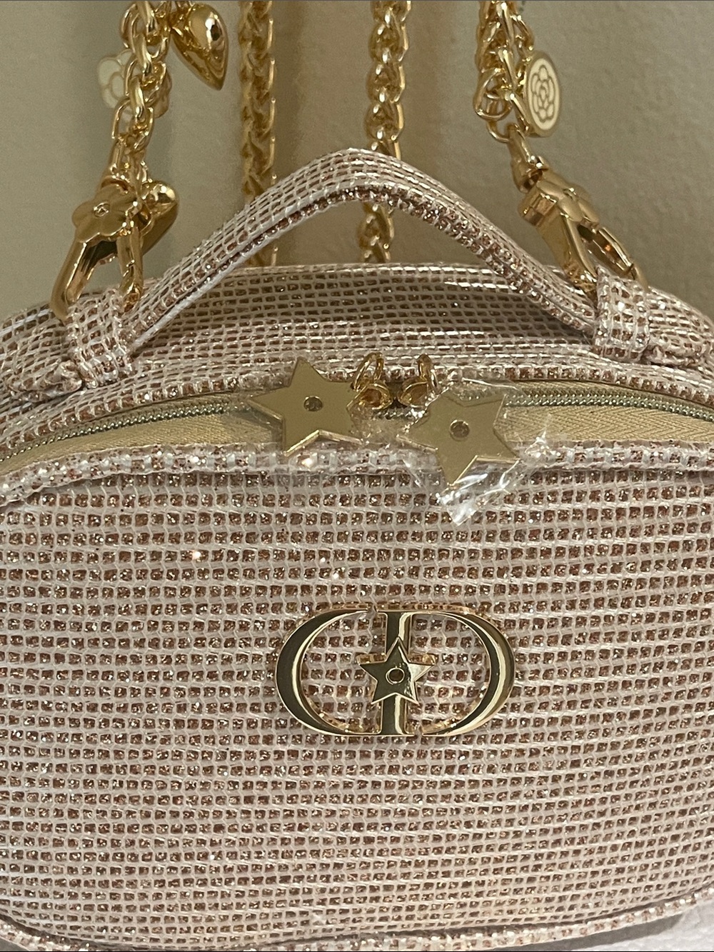 Dior Raffia Crossbody Embellished Bag in Beige with Gold Hardware - Picture 7 of 15